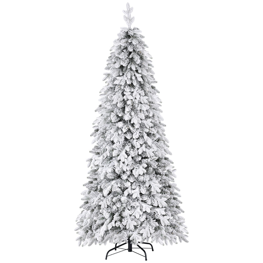 7ft 2.1m 350 LED 860 Tips Christmas Tree Flocking Pencil Tree LED Xmas White