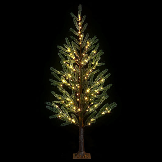 6ft 1.8m Christmas Tree Pre-lit LED Xmas Tree 8 Modes Party Decoration