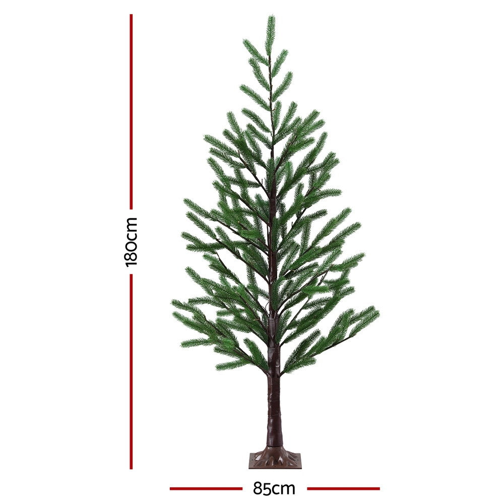6ft 1.8m Christmas Tree Pre-lit LED Xmas Tree 8 Modes Party Decoration