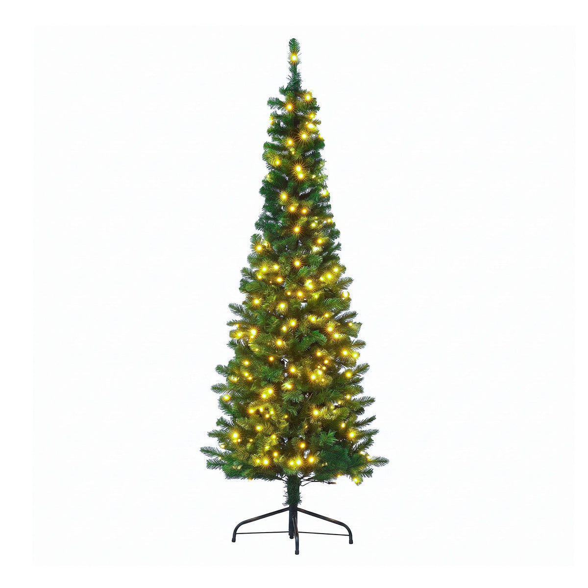 6ft 1.8m Pre-Lit Christmas Tree Slim Pencil Xmas Tree Corner Tree