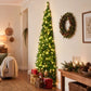 6ft 1.8m Pre-Lit Christmas Tree Slim Pencil Xmas Tree Corner Tree
