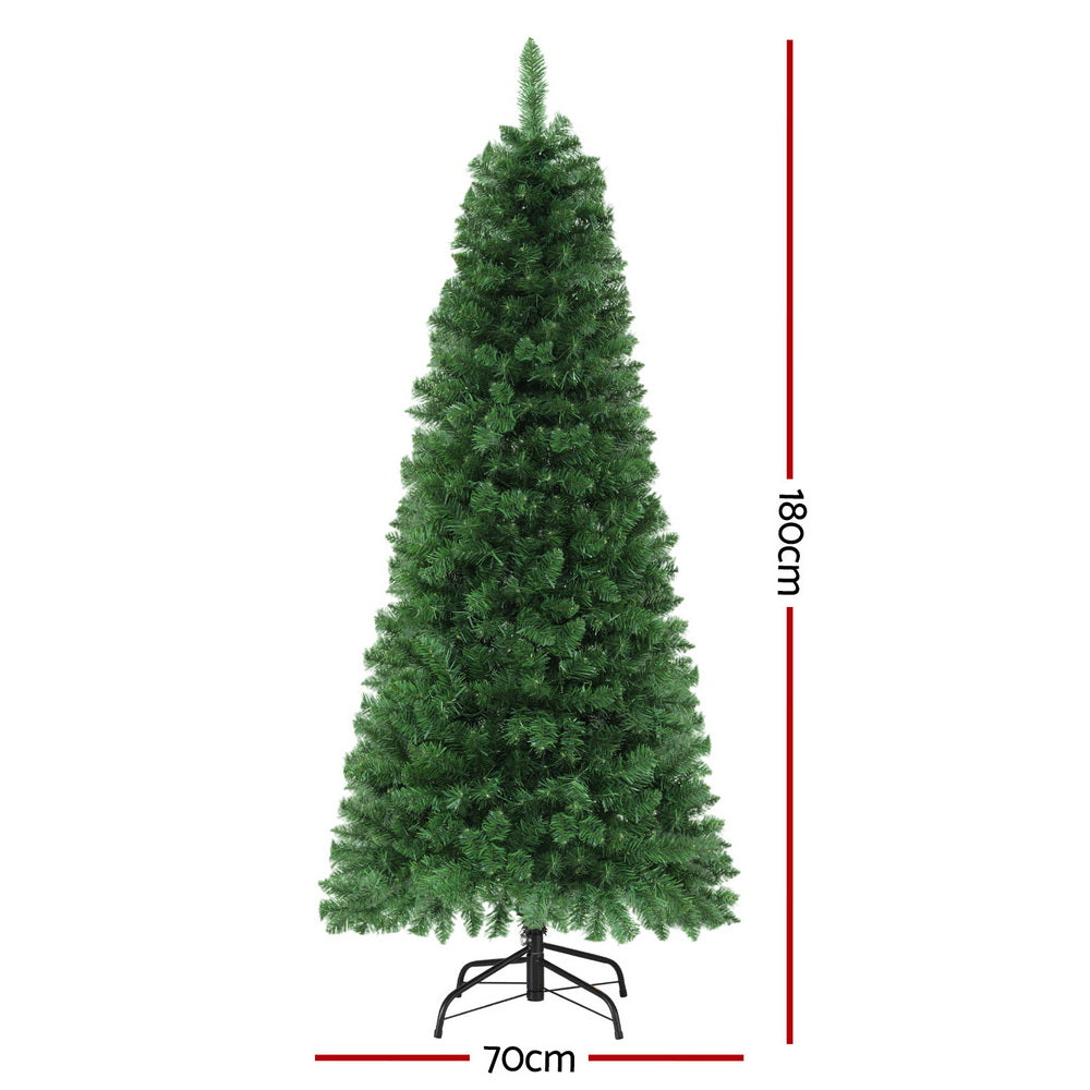 6ft 1.8m 200 LED 544 Tips Pre-lit Christmas Tree 8 Mode Multi Colour Light Xmas