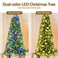 6ft 1.8m 200 LED 544 Tips Pre-lit Christmas Tree 8 Mode Multi Colour Light Xmas