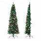 7ft 2.1m Artificial Slim Christmas Tree Pine Cone Berry Decor Corner