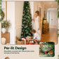 7ft 2.1m Artificial Slim Christmas Tree Pine Cone Berry Decor Corner