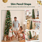 7ft 2.1m Artificial Slim Christmas Tree Pine Cone Berry Decor Corner
