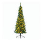 8ft 2.4m Pre-Lit Christmas Tree Slim Pencil Xmas Tree Corner Tree