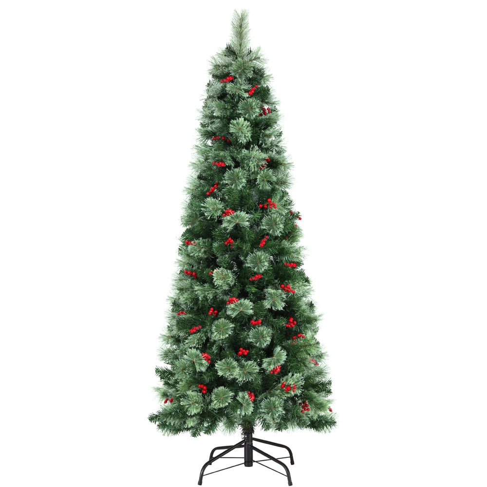 6ft 1.8m 200 LED 556 Tips Christmas Tree Xmas Tree Party Decorations Red Barries