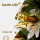 6.2ft 1.9m 280 LED 680 Tips Christmas Tree Pine Cones Flocking Xmas Tree
