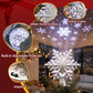 Christmas Tree Topper Lighted 360° Rotating Snowflake Projector Silver Glitter