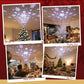 Christmas Tree Topper Lighted 360° Rotating Snowflake Projector Silver Glitter