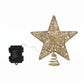 3D Christmas Tree Topper Star 20 Warm LED Lights Gold Glitter