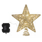 3D Christmas Tree Topper Star 20 Warm LED Lights Gold Glitter
