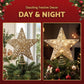 3D Christmas Tree Topper Star 20 Warm LED Lights Gold Glitter