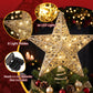 3D Christmas Tree Topper Star 20 Warm LED Lights Gold Glitter