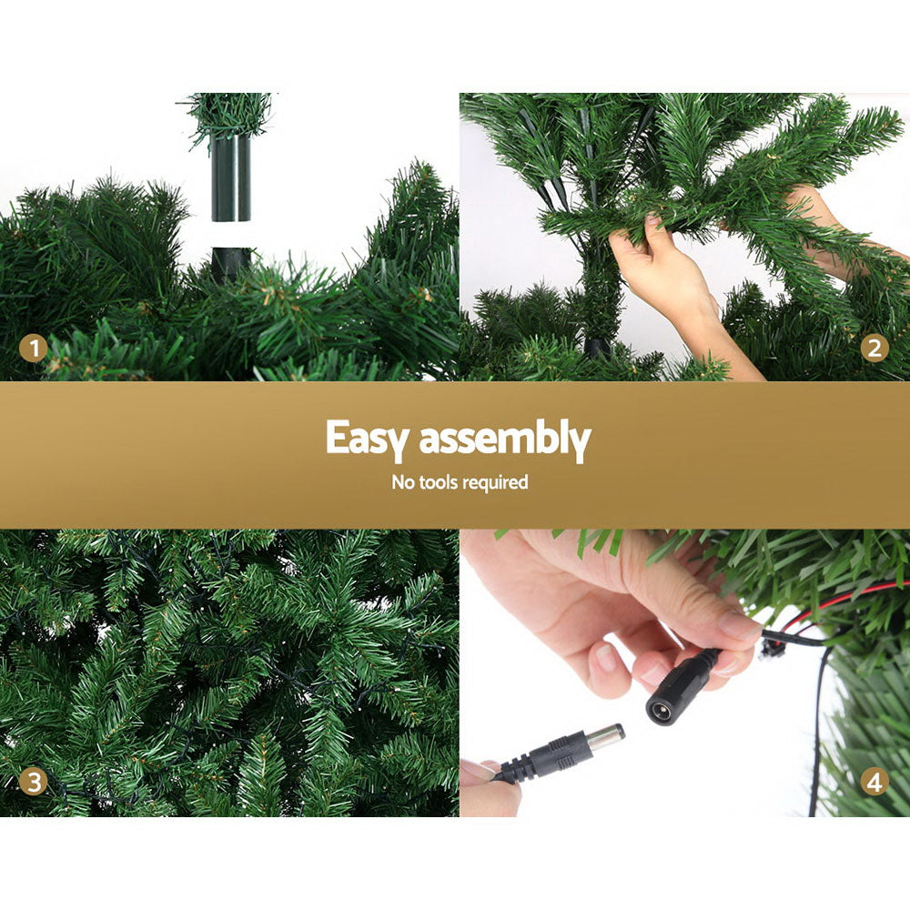 7ft 2.1m Christmas Tree Xmas Tree Decoration 8 Light Mode Multi Colour