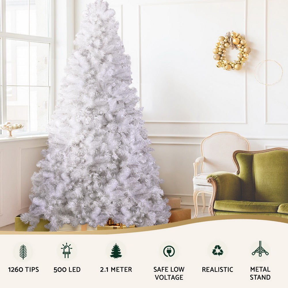 7ft 2.1m 500 LED Christmas Tree Xmas Tree Decorations - White