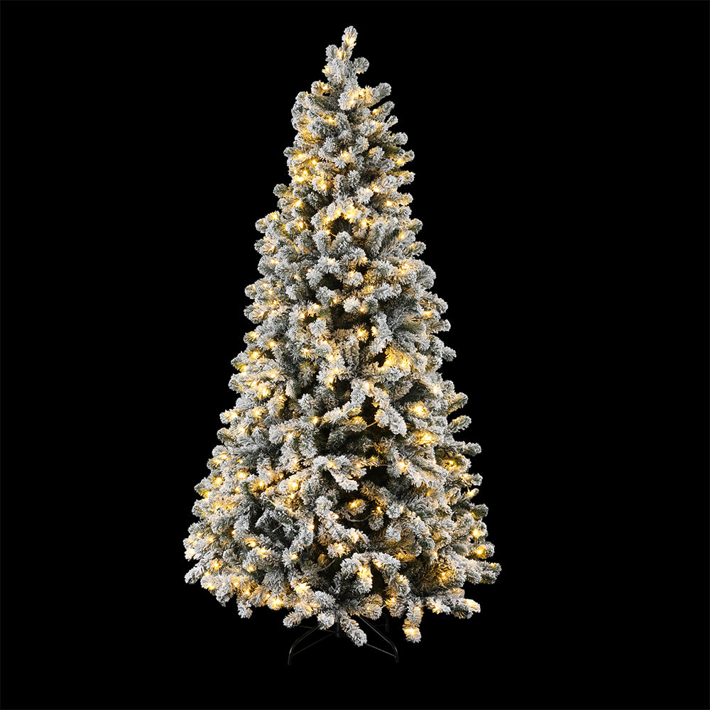 7ft 2.1m 1176 LED Christmas Tree Snow Flocked LED Xmas Decoration 8-Light Modes