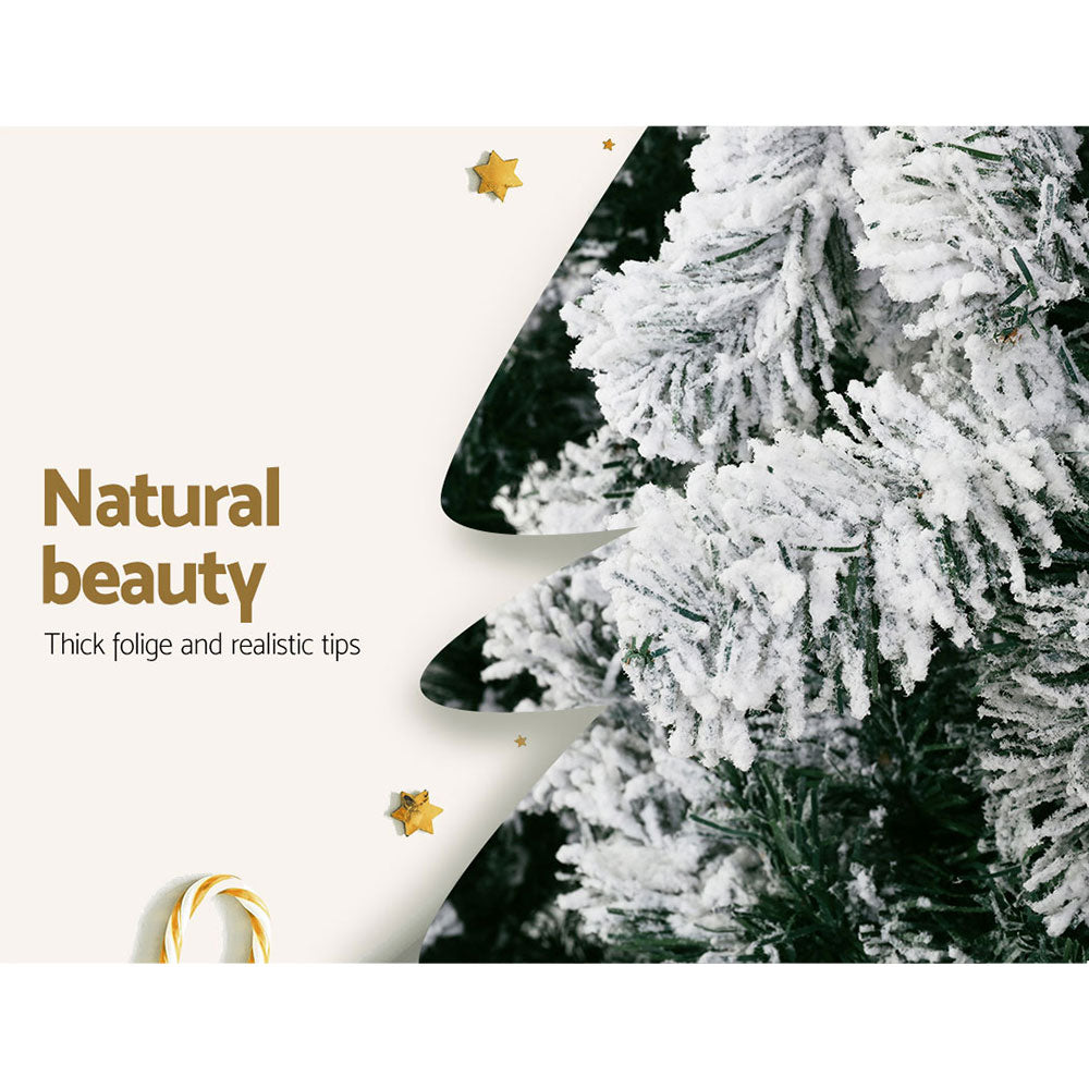 8ft 2.4m 1291 Tips Christmas Tree Snow Flocked Xmas Tree Decorations