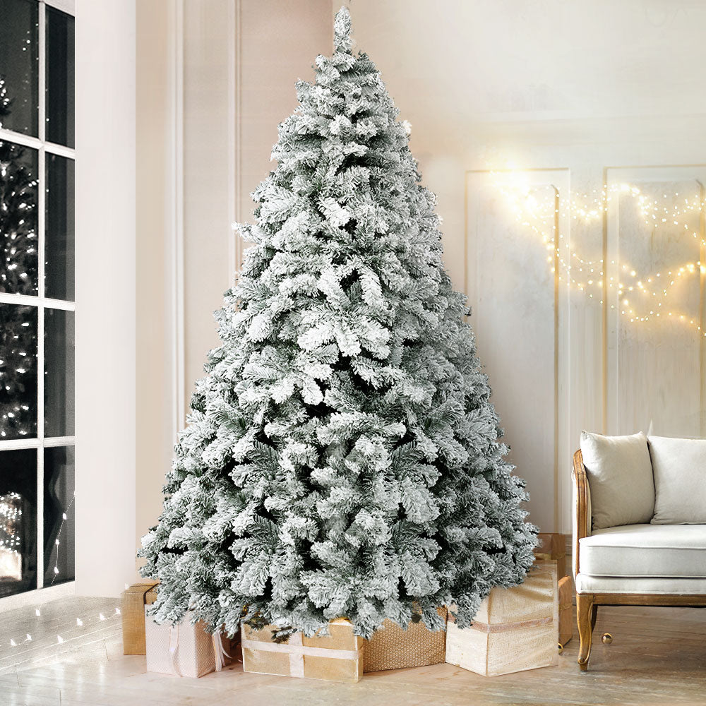 8ft 2.4m 1291 Tips Christmas Tree Snow Flocked Xmas Tree Decorations