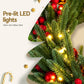 Christmas Wreath 60CM LED Garland Berries Pine Cones Party Decor