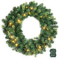 60cm Pre-Lit Christmas Wreath GarlandsWarm White LED Light Door Wreaths Battery Timer