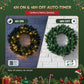 60cm Pre-Lit Christmas Wreath GarlandsWarm White LED Light Door Wreaths Battery Timer