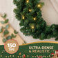 60cm Pre-Lit Christmas Wreath GarlandsWarm White LED Light Door Wreaths Battery Timer