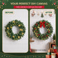 60cm Pre-Lit Christmas Wreath GarlandsWarm White LED Light Door Wreaths Battery Timer