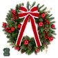 60cm Pre-lit Christmas Wreath Garlands LED Light Front Door Decor Bow