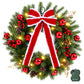 60cm Pre-lit Christmas Wreath Garlands LED Light Front Door Decor Bow