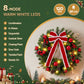 60cm Pre-lit Christmas Wreath Garlands LED Light Front Door Decor Bow
