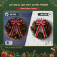 60cm Pre-lit Christmas Wreath Garlands LED Light Front Door Decor Bow