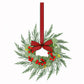 Set of 6 Christmas Wreath Garland 26cm Pre-lit Wreaths Red Berries Bow