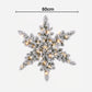 60cm Flocked Snowflake Christmas Wreath Garland Pre-Lit 40 LED Light Decor