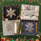 60cm Flocked Snowflake Christmas Wreath Garland Pre-Lit 40 LED Light Decor