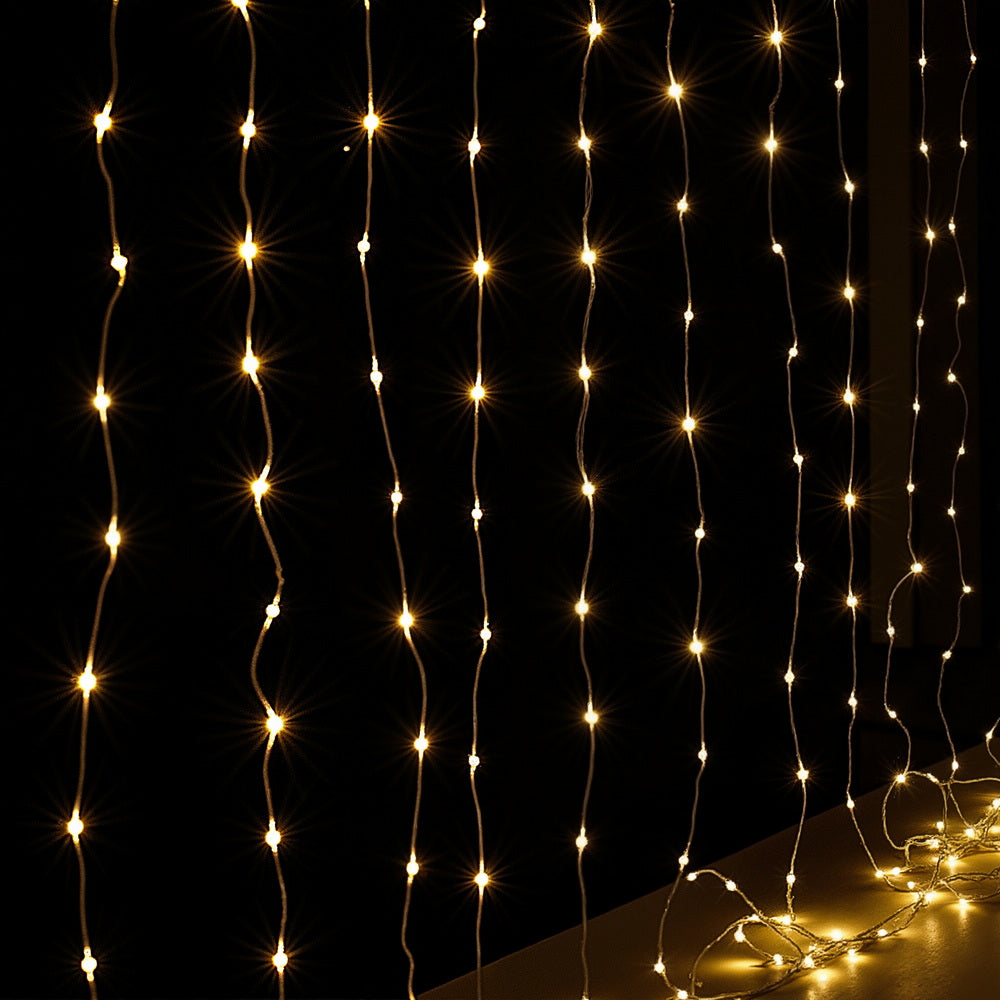 3M 300 LED Christmas Lights Curtain String Light - Warm White
