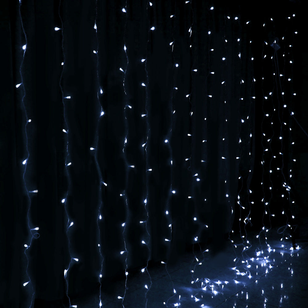 6X3M Christmas Lights Curtain Light 600 LED - Cool White