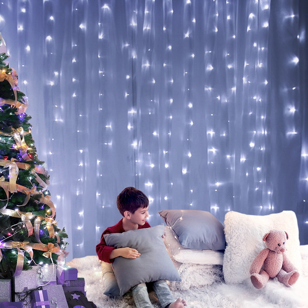 6X3M Christmas Lights Curtain Light 600 LED - Cool White