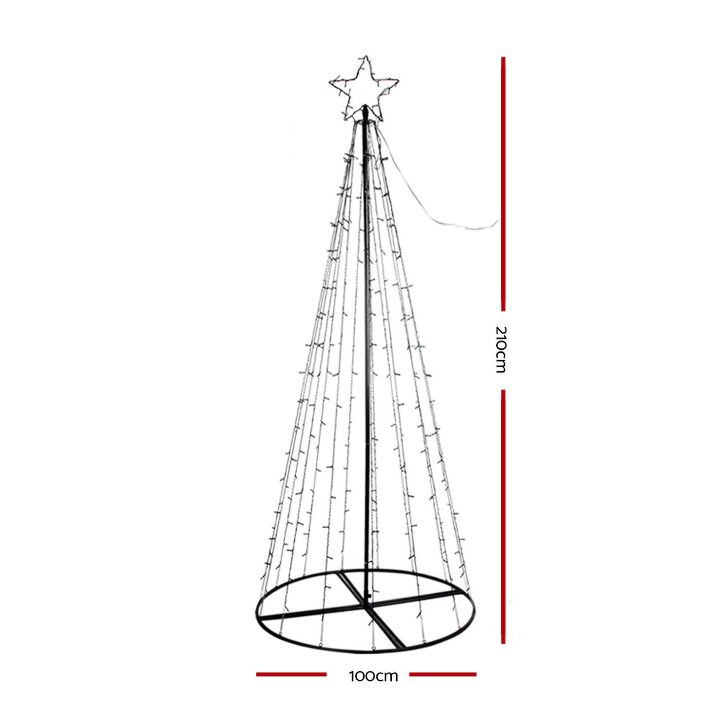 7ft 2.1m 264 LED Solar Christmas Tree Xmas Tree Decor - Multi Colour