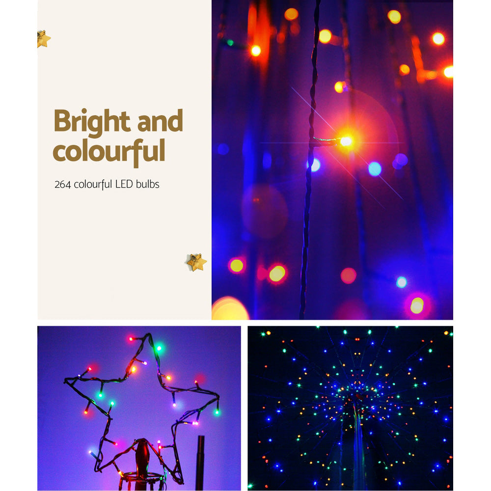 7ft 2.1m 264 LED Solar Christmas Tree Xmas Tree Decor - Multi Colour
