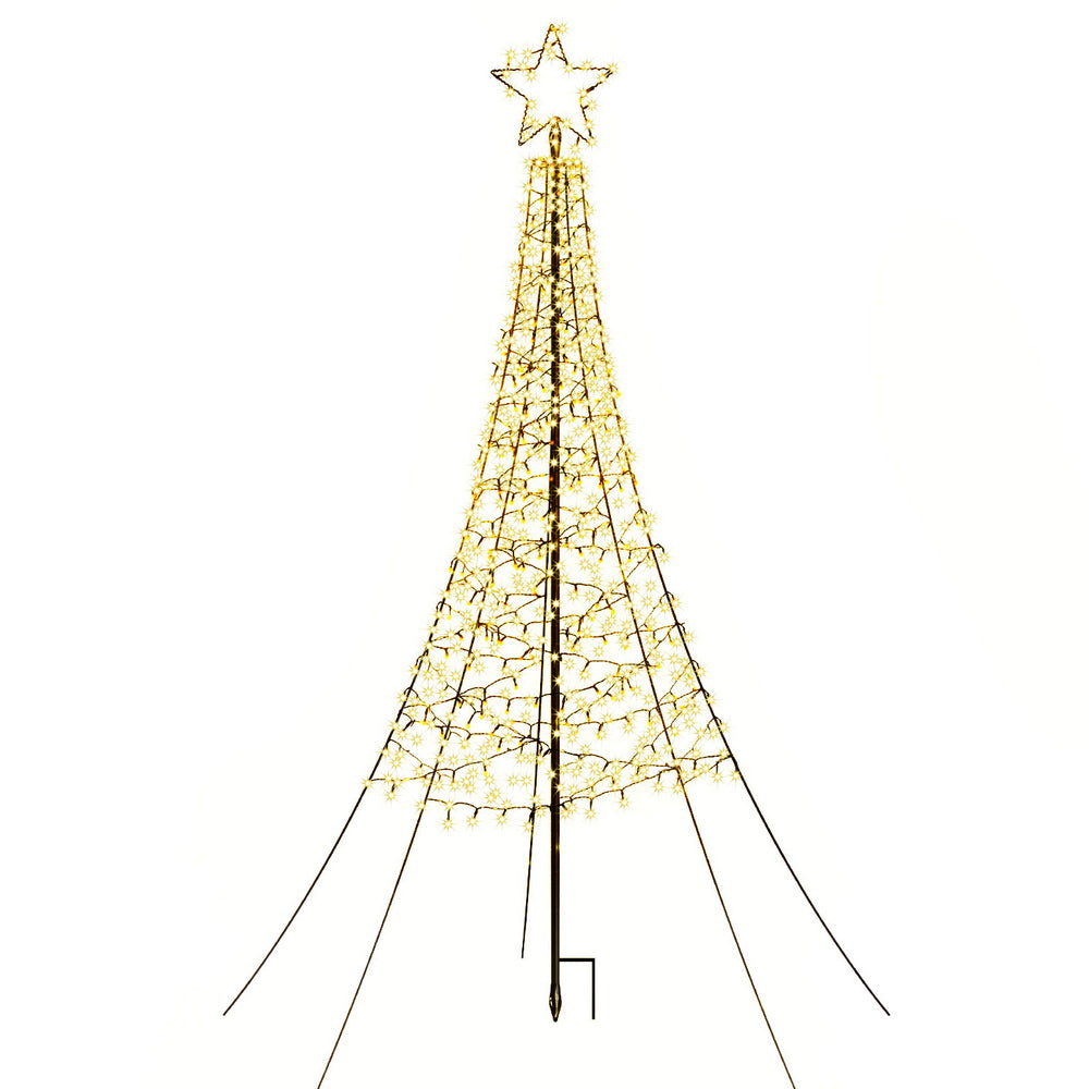 7ft 2.1m Solar Christmas Tree 320 LED Net Lights Xmas Trees Decoration