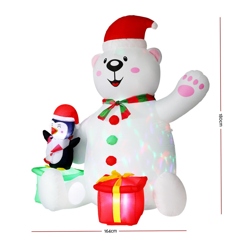 Bear LED Christmas Inflatable Decorations Illuminated - 1.8M
