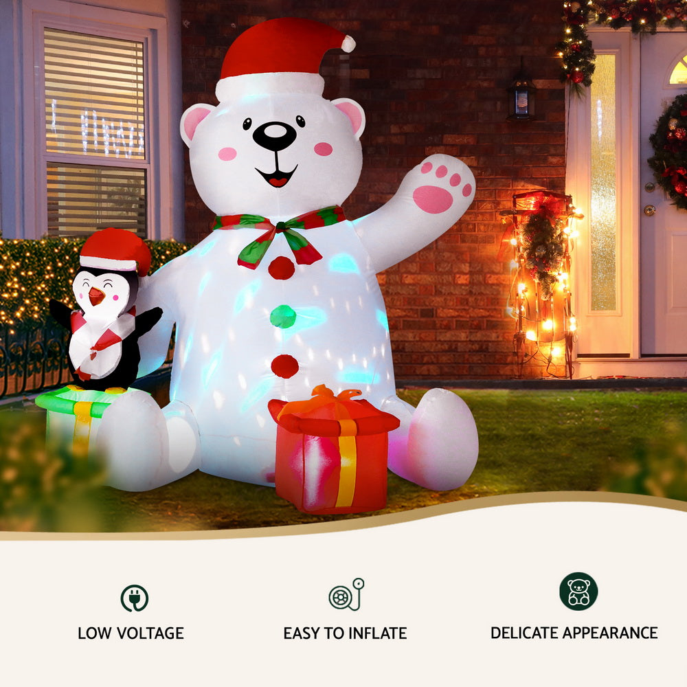 Bear LED Christmas Inflatable Decorations Illuminated - 1.8M
