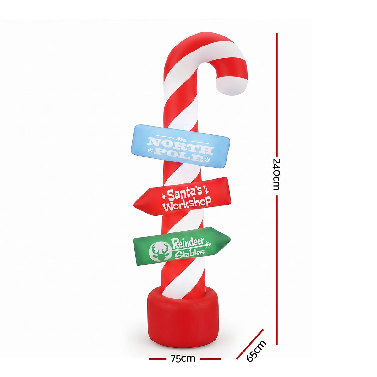 Candy Pole Christmas Inflatable Illuminated Xmas Decorations - 2.4M