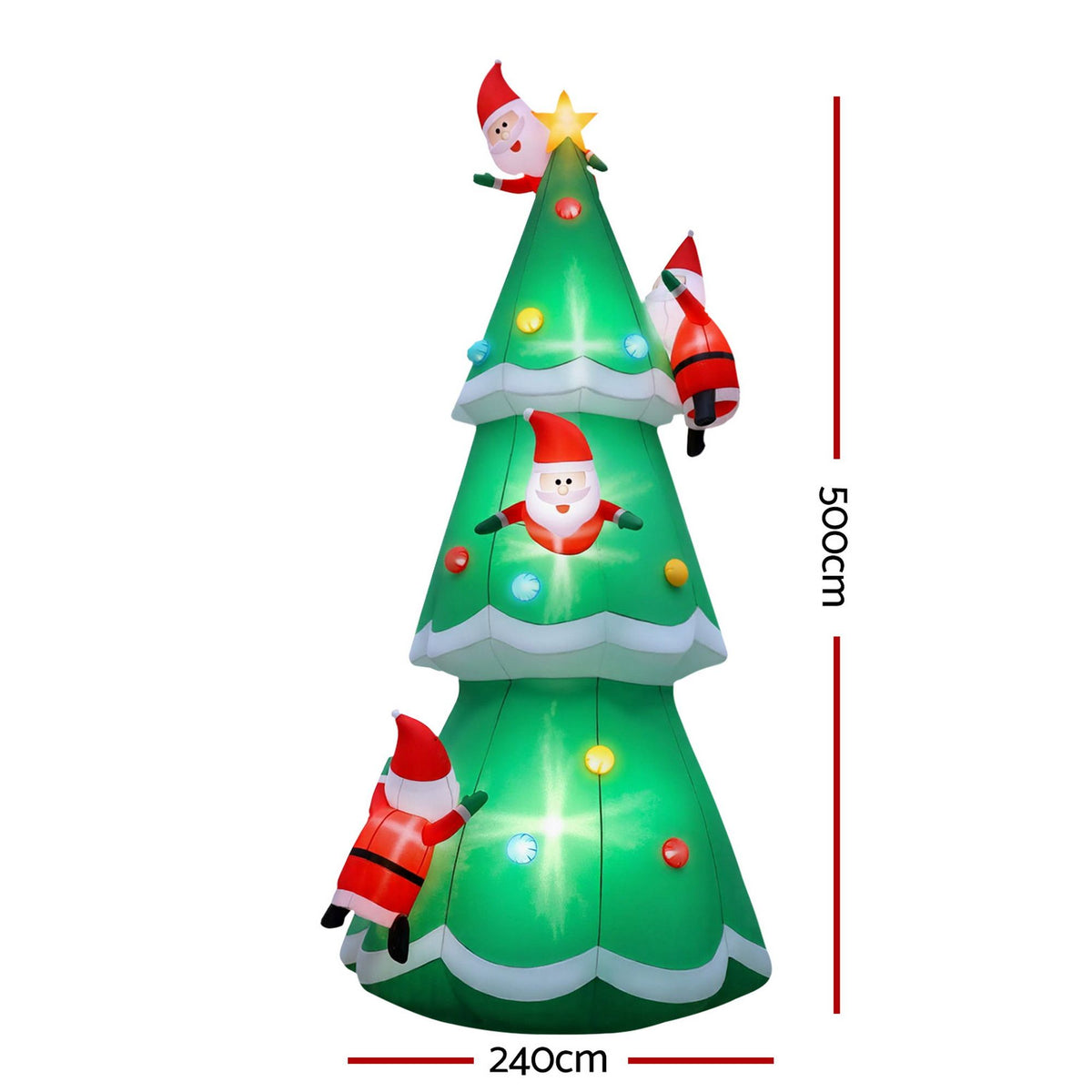 Santa Tree Christmas Inflatable Illuminated Xmas Decorations - 5M