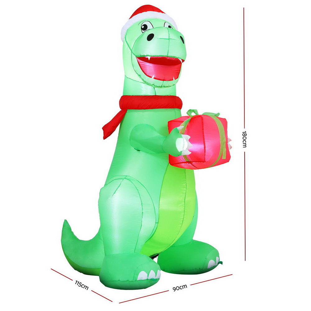 Dinosaur LED Christmas Inflatable Decorations Illuminated - 1.8M