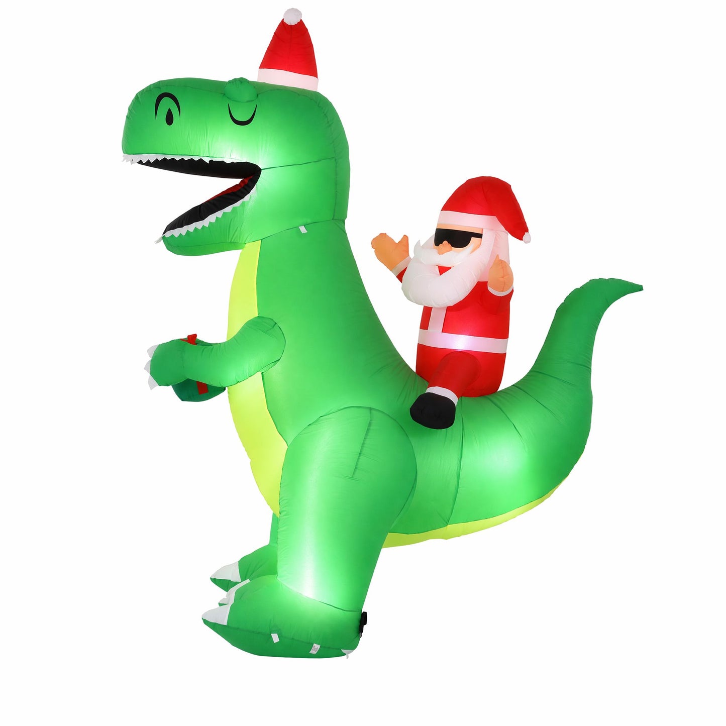 Dinosaur Christmas Inflatable Illuminated Decorations - 2.5M