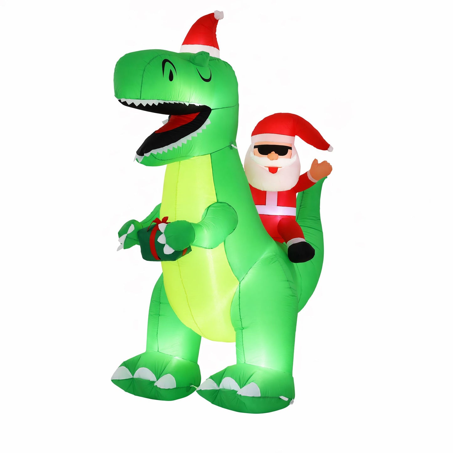 Dinosaur Christmas Inflatable Illuminated Decorations - 2.5M