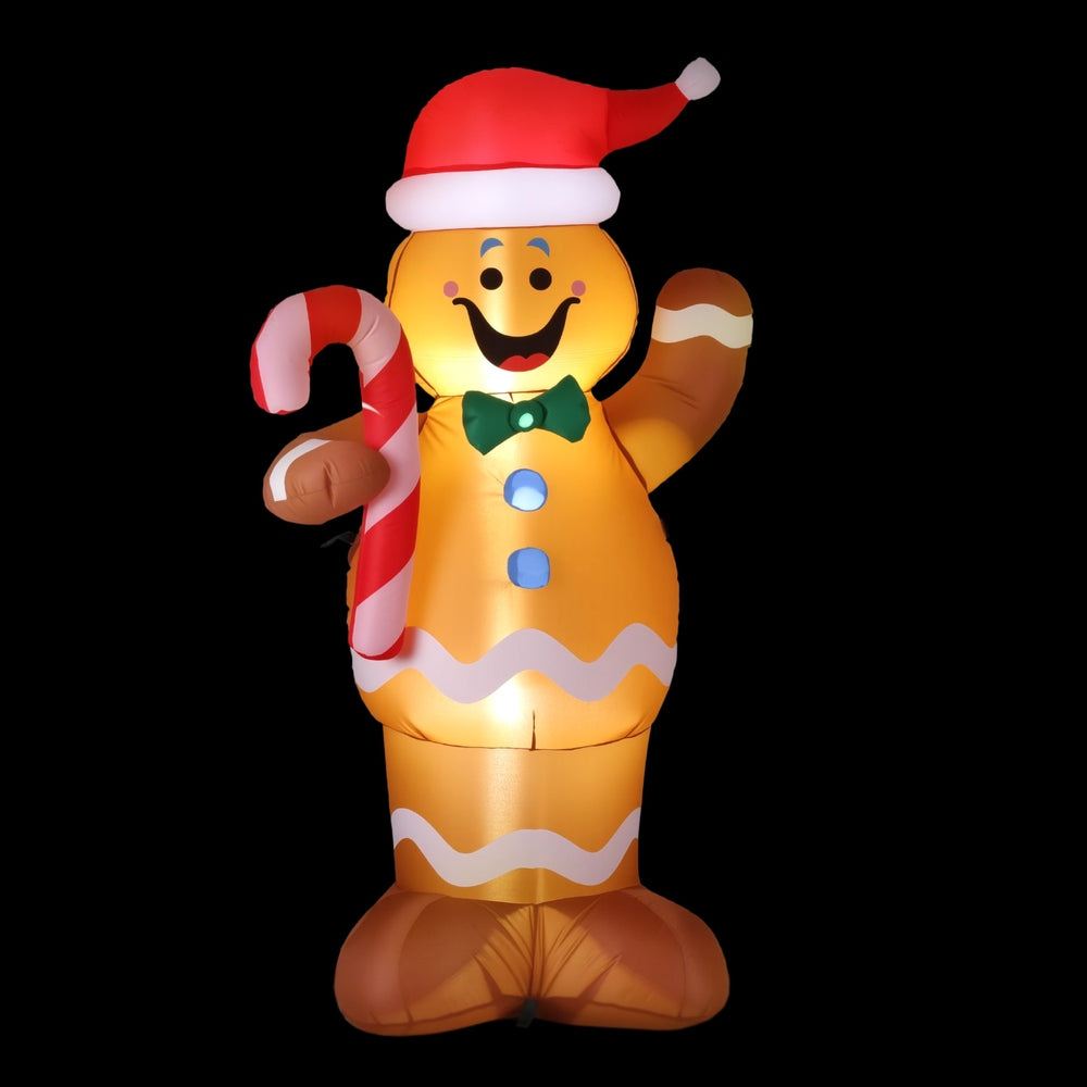 Gingerbread Man LED Christmas Inflatable Decorations Illuminated - 1.5M